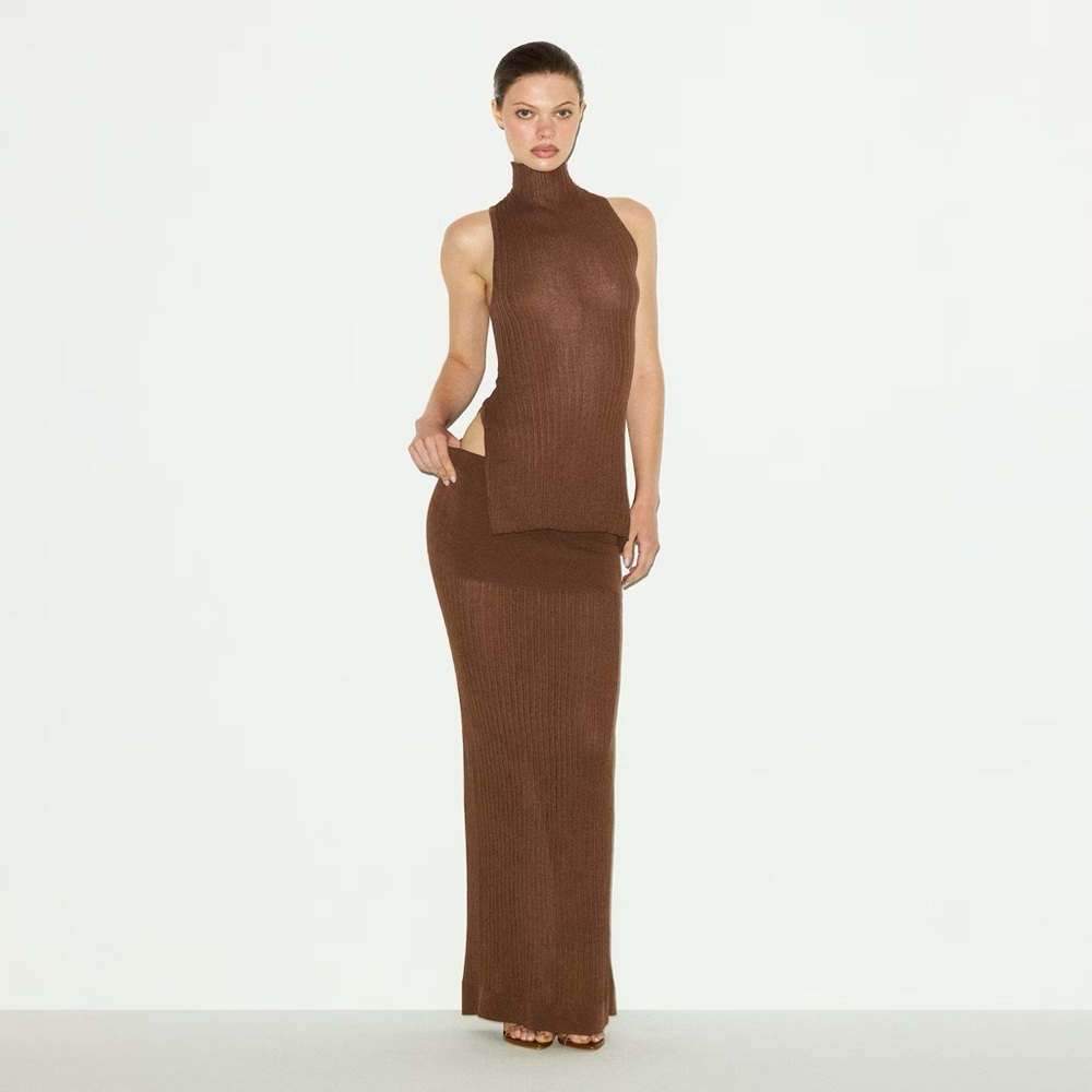 Skims sheer knit maxi skirt